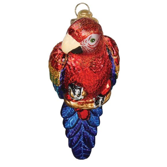 Old World Christmas Red and Blue Tropical Parrot Holiday Ornament - Picture 3 of 7